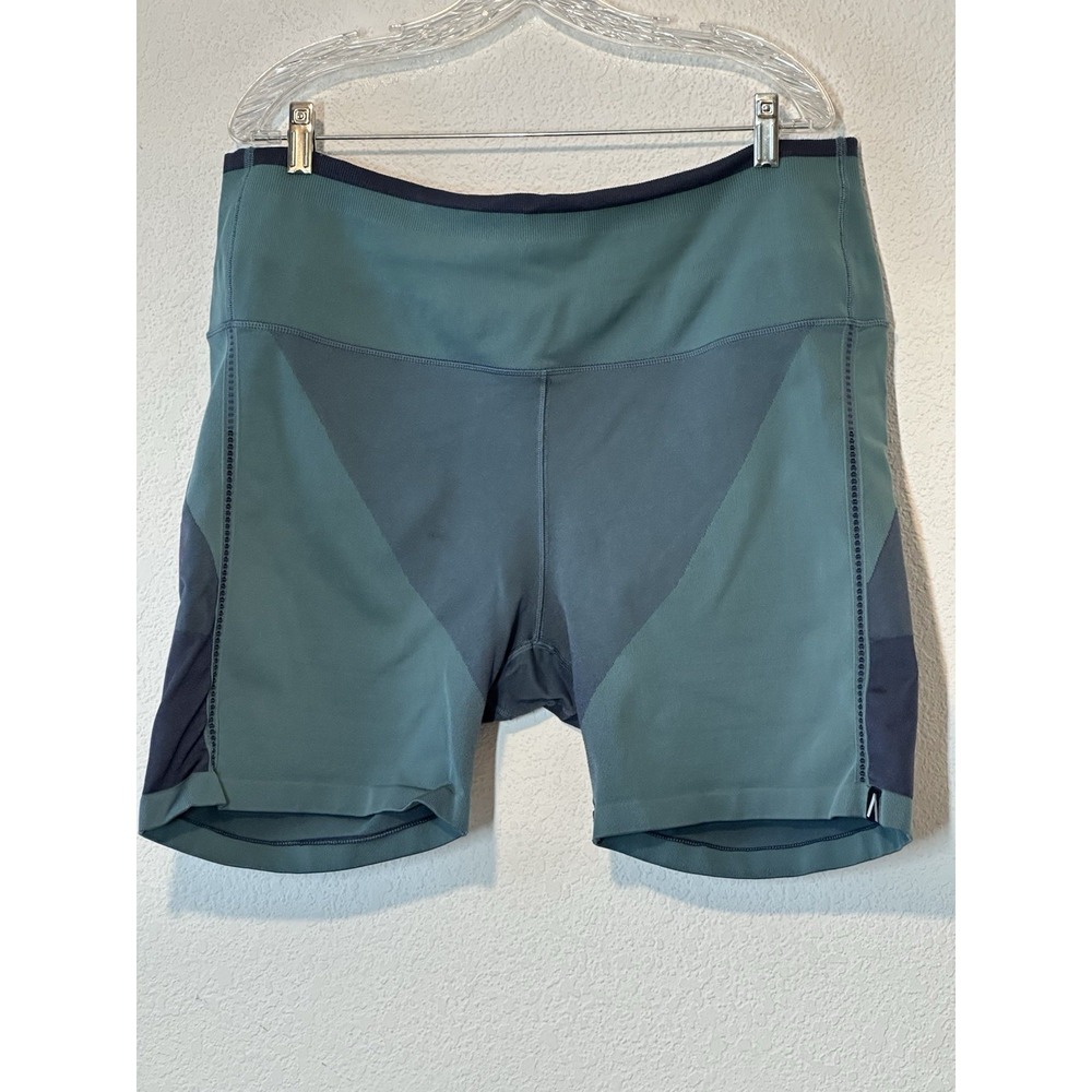 Athleta Womens  Plus Size 3X Legend Seamless Bike Shorts Green And‎ Blue 38 X 6